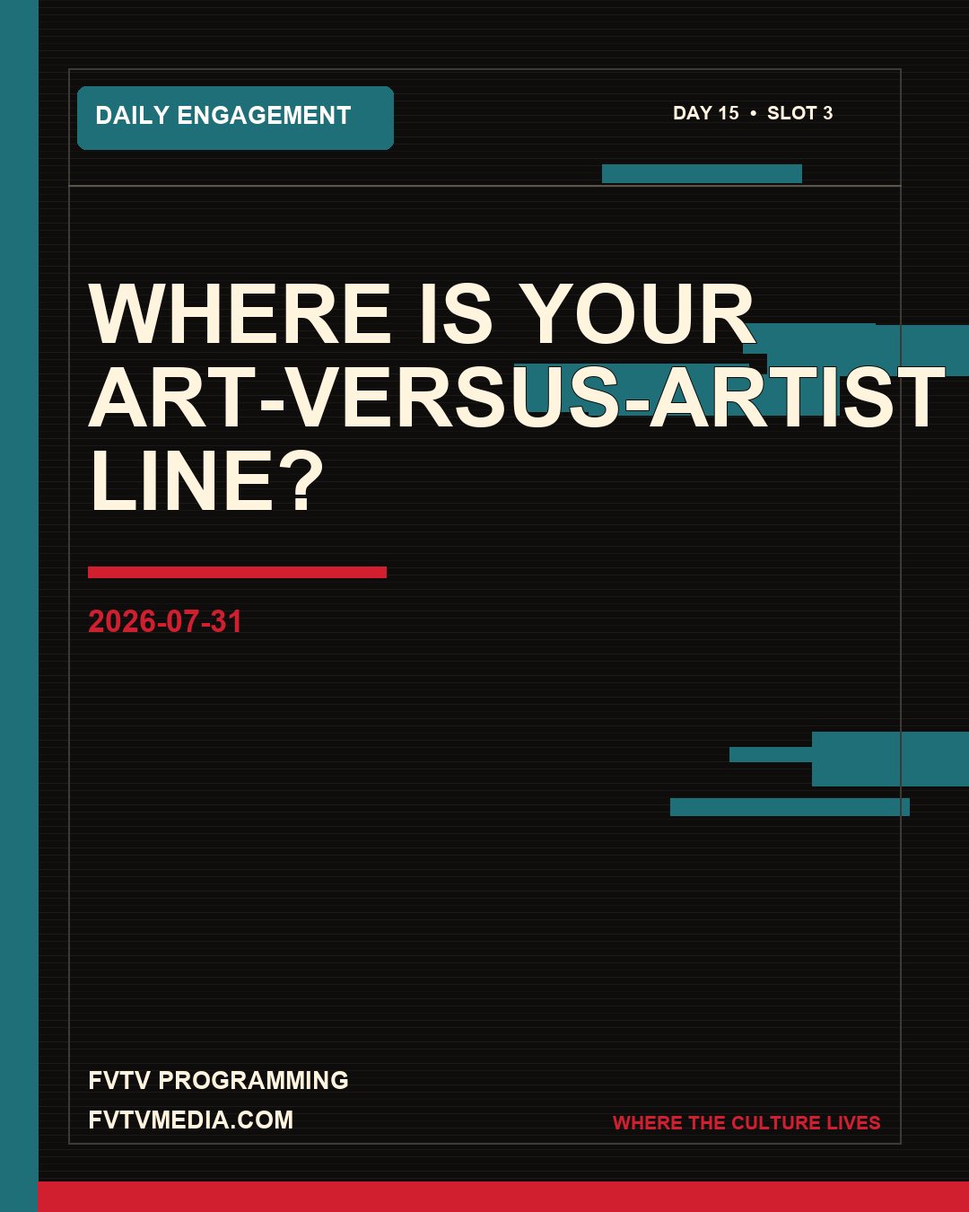 FVTV graphic: Where is your art-versus-artist line?