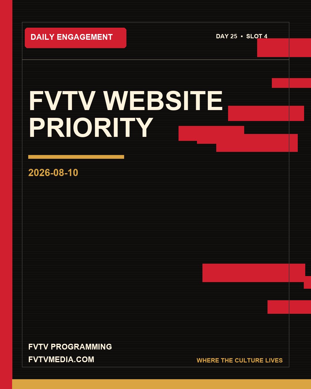 FVTV graphic: FVTV website priority